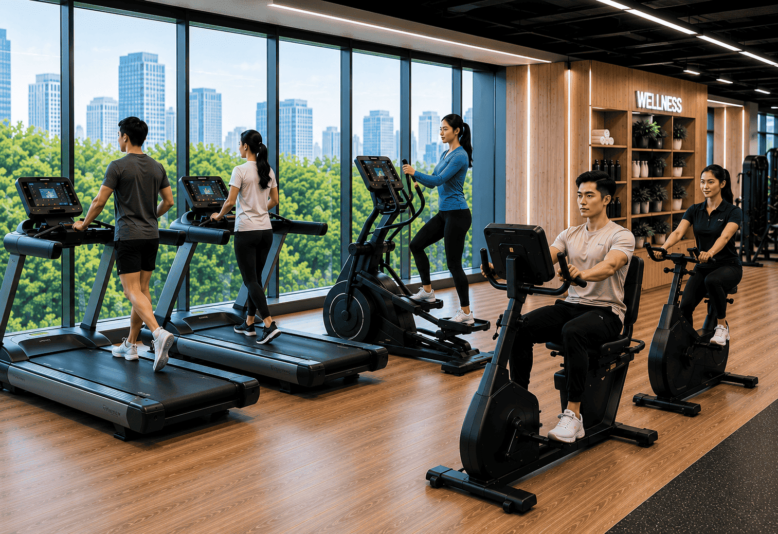 Cardio And Wellness Zone Inside A Resort Staff Gym