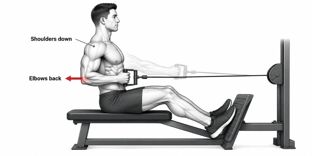 How To Fix Shrugging During Seated Rows 4