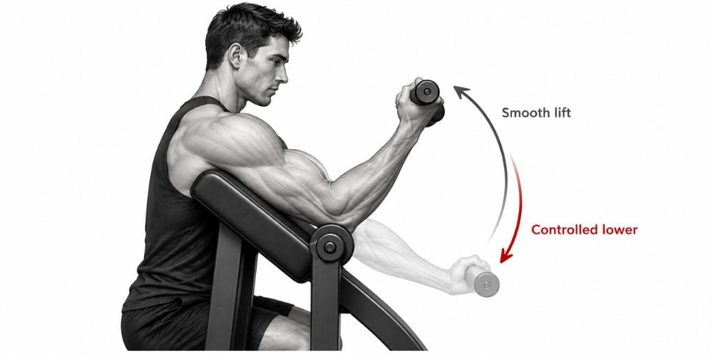 How To Stop Using Momentum On Biceps Curl Machines 5